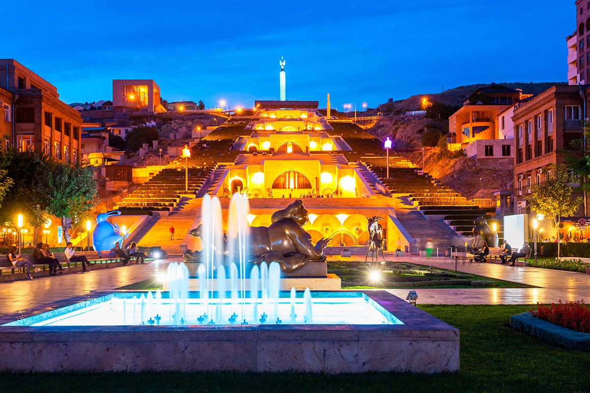 Yerevan Cascade at Night